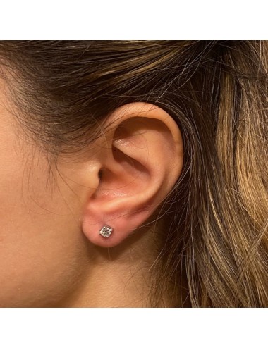 Orecchini Solitari in oro bianco carati 0,48