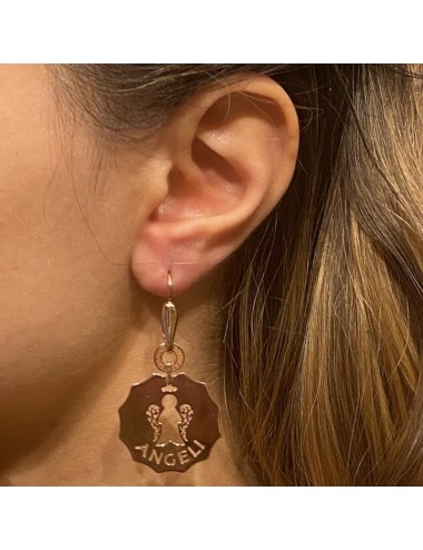 Orecchini pendenti Angeli in oro rosa