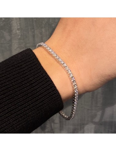 Bracciale tennis in oro bianco e brillanti ct.1,62
