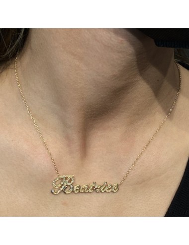 Girocollino in oro giallo con nome in Brillanti