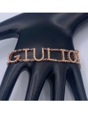 Bracciale con nome in oro rosa e Diamanti Brown