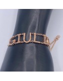 Bracciale con nome in oro rosa e Diamanti Brown