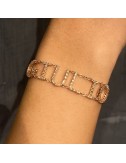 Bracciale con nome in oro rosa e Diamanti Brown