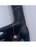 Girocollino in oro rosa con Diamanti Neri e Bianchi