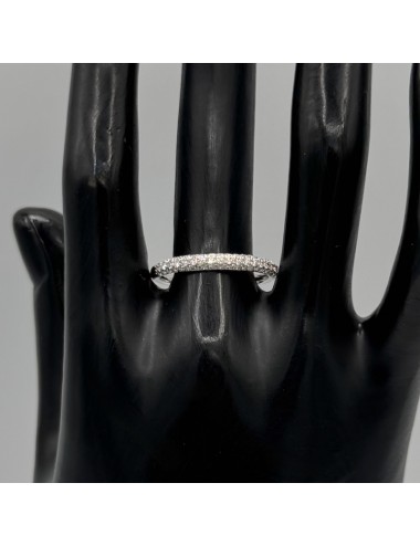 Fedina a pavè in oro bianco...