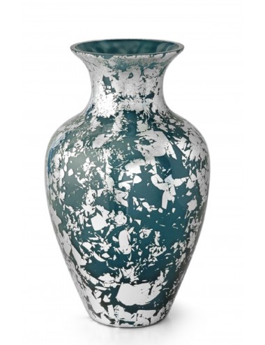 VASO BLU FOGLIA ARGENTO DOGALE