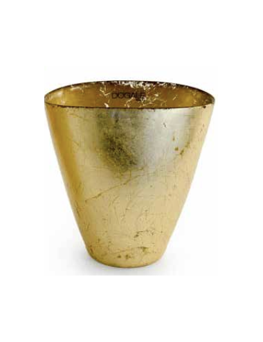 VASO OVALE FOGLIA ORO...