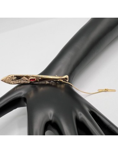 Fermacravatte in oro e Rubino