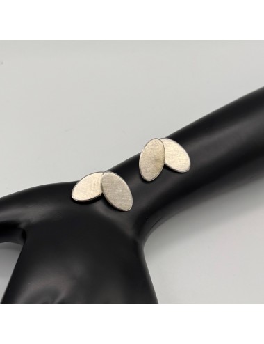 Gemelli ovali in oro bianco