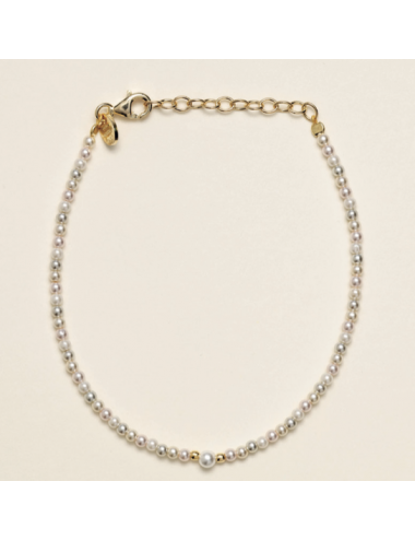BRACCIALE DORATO CON PERLE
