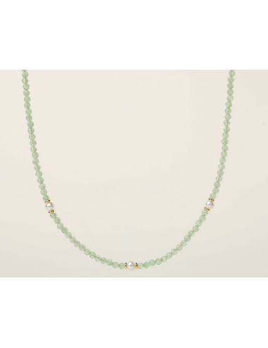 COLLANA DORATA AGATA E PERLE