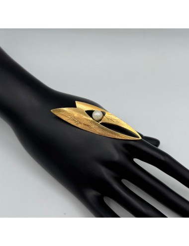 Spilla in oro giallo e Perla