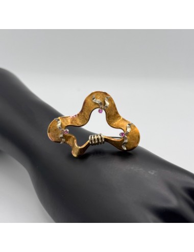 Spilla vintage in oro e Rubini