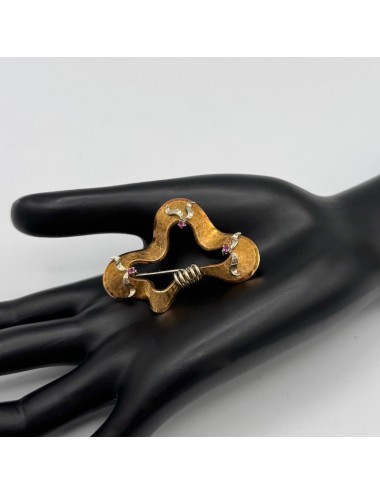 Spilla vintage in oro e Rubini