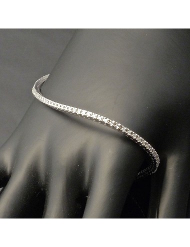Bracciale tennis in oro bianco e brillanti