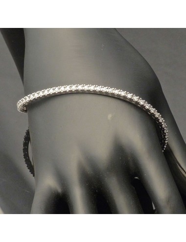 Bracciale tennis in oro bianco e brillanti