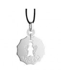 Pendente Tondo Angeli in Oro bianco