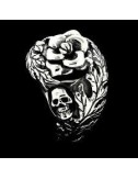 Anello Uomo in Argento ''Rosa e Foglie ''