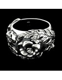 Anello Uomo in Argento ''Rosa e Foglie ''