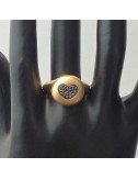 Anello oro rosa con cuore in Diamanti neri