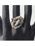 Anello Groumet con Diamanti neri,brown e bianchi