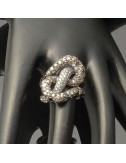 Anello Groumet con Diamanti neri,brown e bianchi