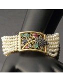 Bracciale con Perle,Zaffiri,Rubini,Smeraldi e Brillanti