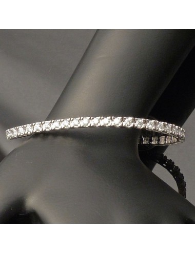 Bracciale tennis in oro bianco e brillanti