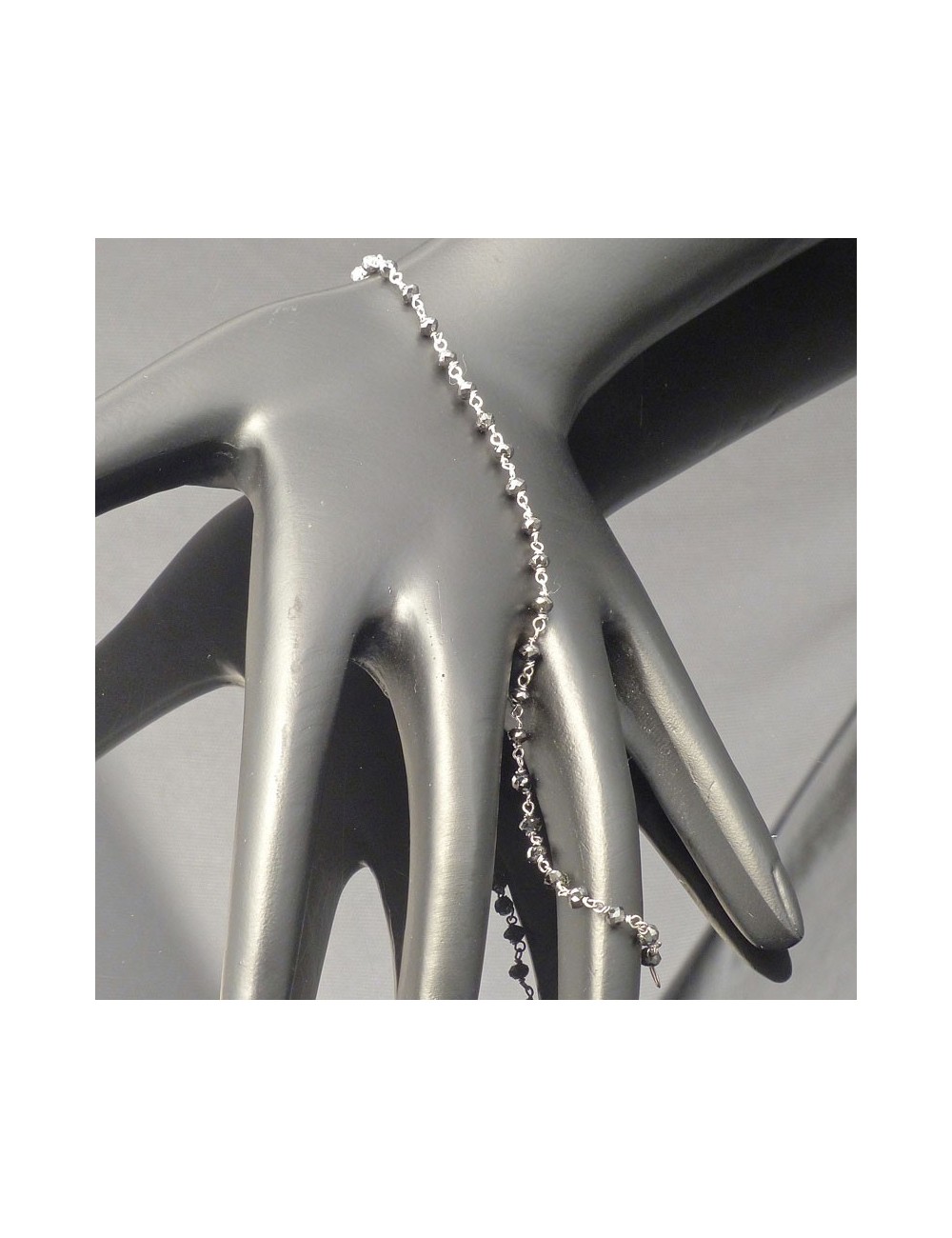 Bracciale oro bianco con Diamanti neri