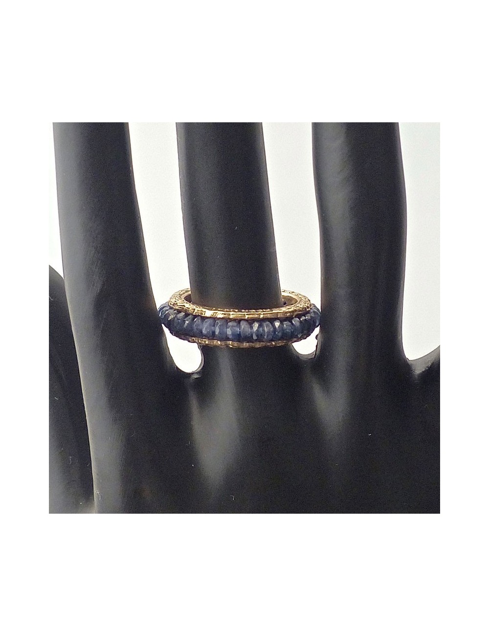 Anello in oro giallo con Zaffiri taglio Briolé