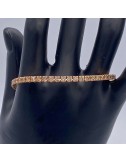 Bracciale tennis in oro rosa e Diamanti brown