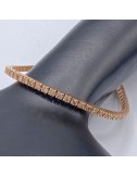 Bracciale tennis in oro rosa e Diamanti brown