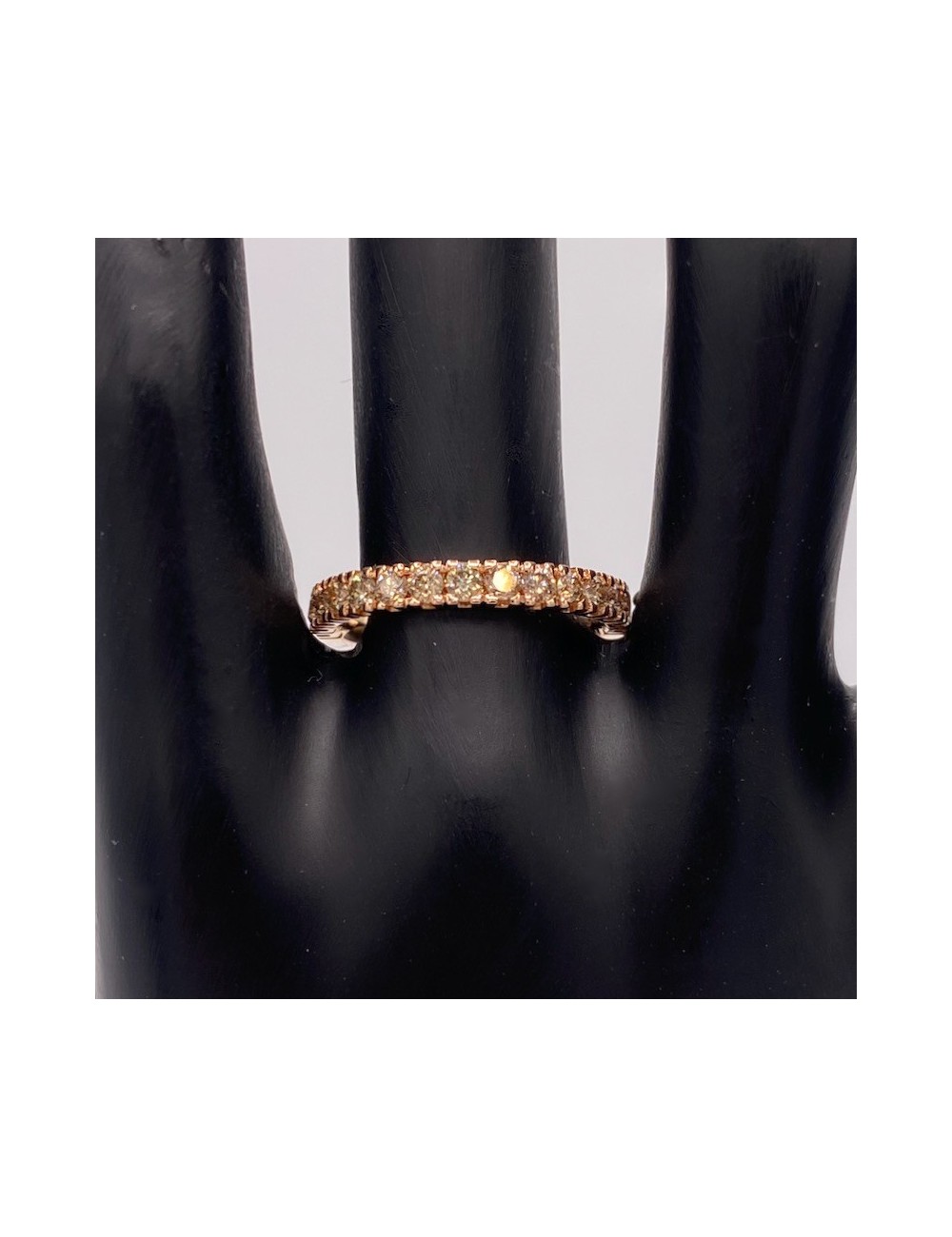 Mezza Eternity in oro rosa con Diamanti brown