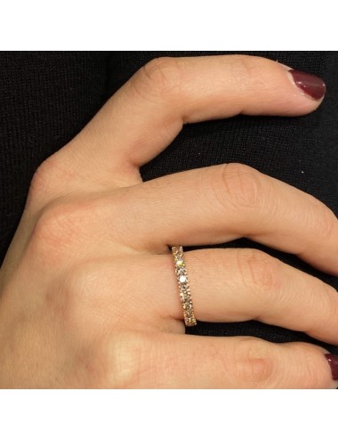 Mezza Eternity in oro rosa con Diamanti brown