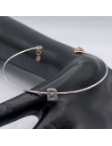 Bracciale rigido in oro bianco con iniziale in Brillanti