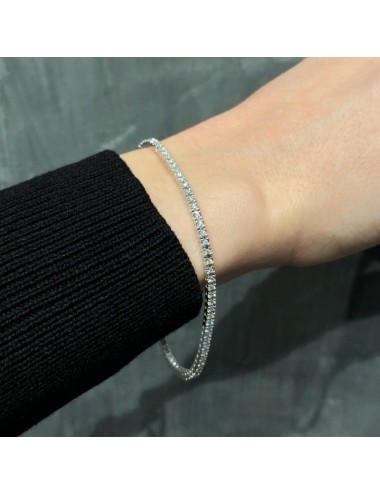 Bracciale tennis in oro bianco e brillanti