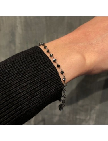 Bracciale oro bianco con Diamanti neri