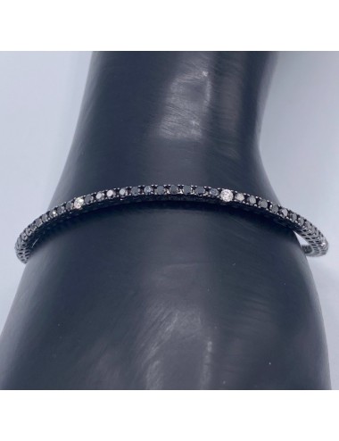Bracciale Tennis in Diamanti Neri e Bianchi