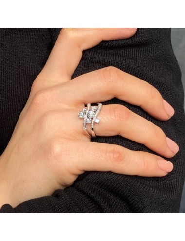 Anello in oro bianco e Brillanti Ponte Vecchio