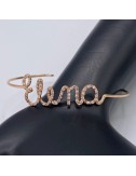 Bracciale in oro rosa con nome in Brillanti