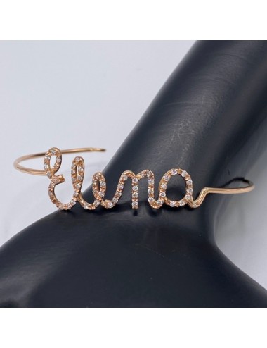 Bracciale in oro rosa con nome in Brillanti