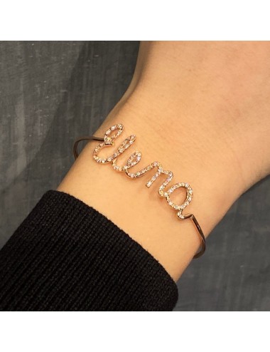 Bracciale in oro rosa con nome in Brillanti