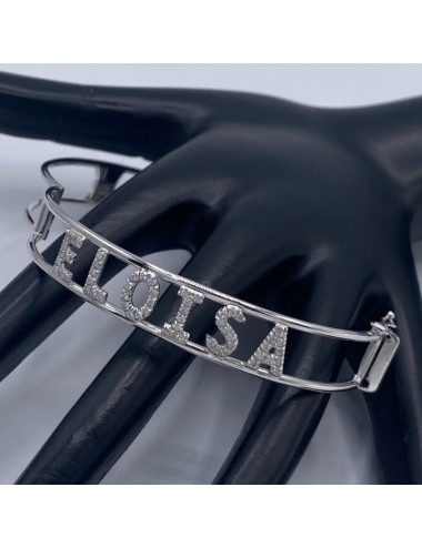 Bracciale con nome in oro bianco e Brillanti